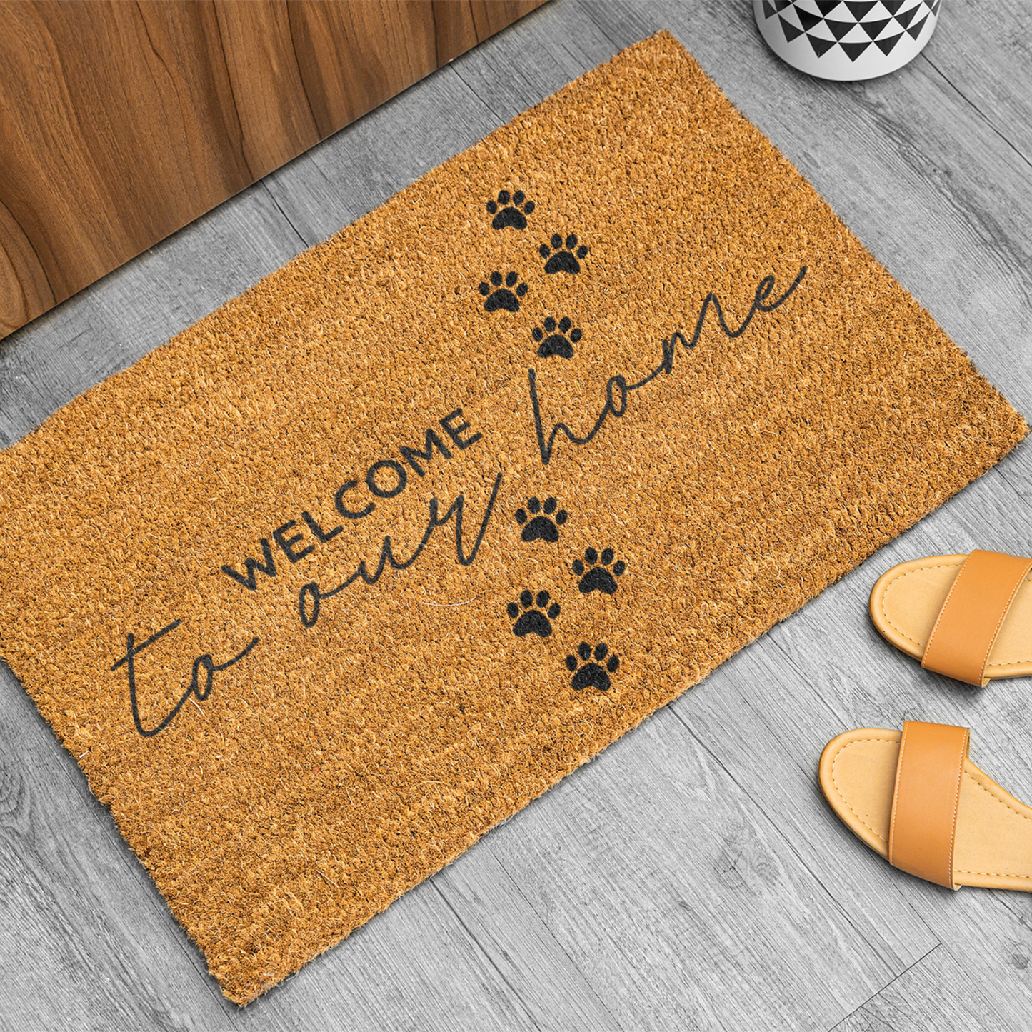 Welcome To Our Home Doormat, Dog Paws