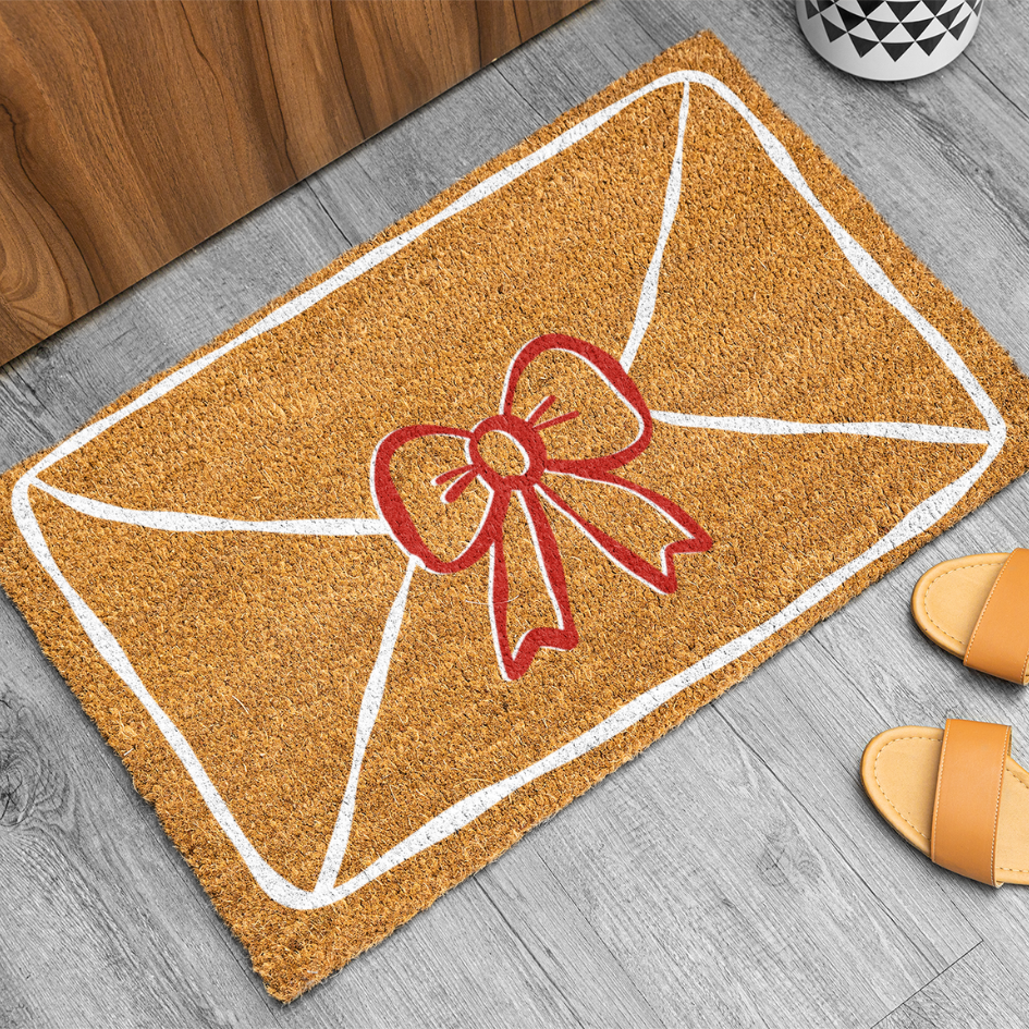 Valentines Day Doormat, White Envelope With Ribbon