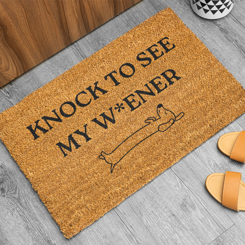 Knock To See My Weiner Doormat