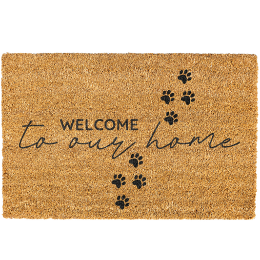 Welcome To Our Home Doormat, Dog Paws, Cute Dog door mat, For dog Owners