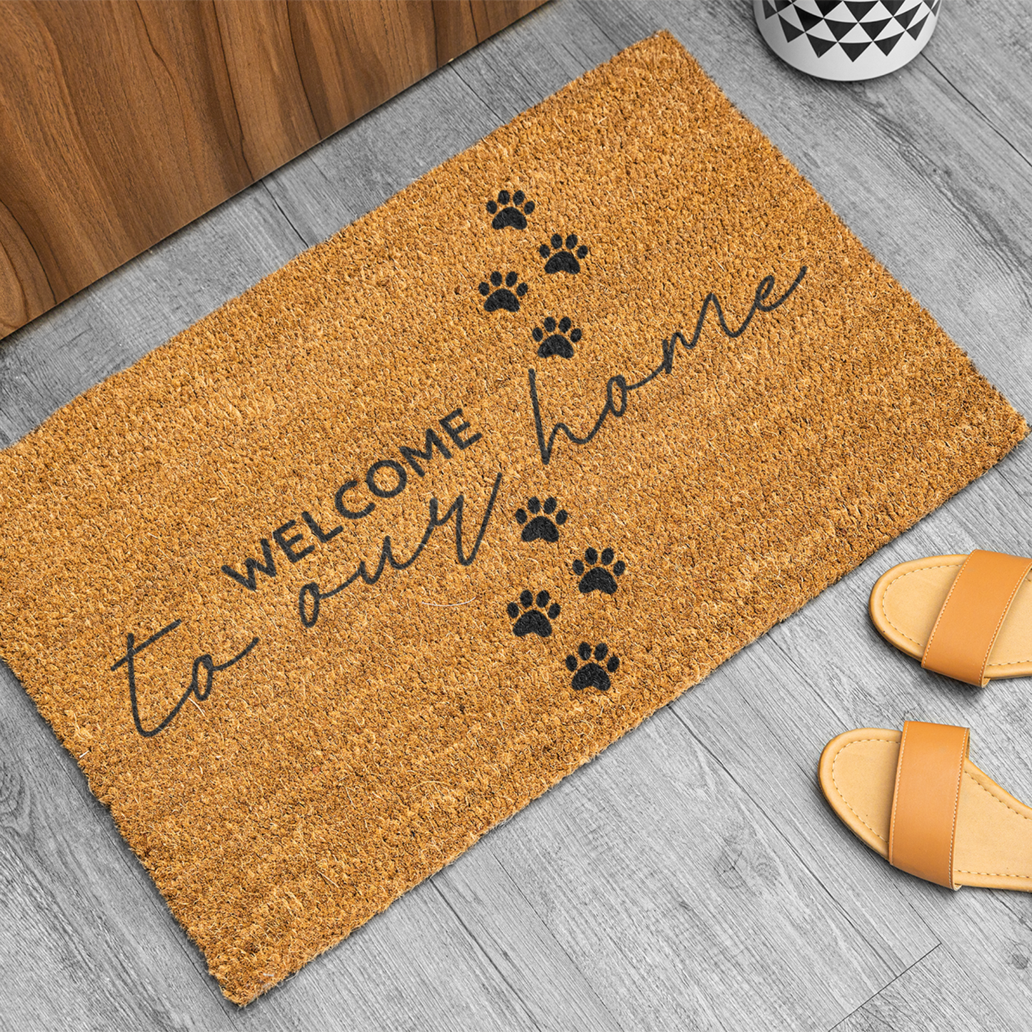 Welcome To Our Home Doormat, Dog Paws, Cute Dog door mat, For dog Owners