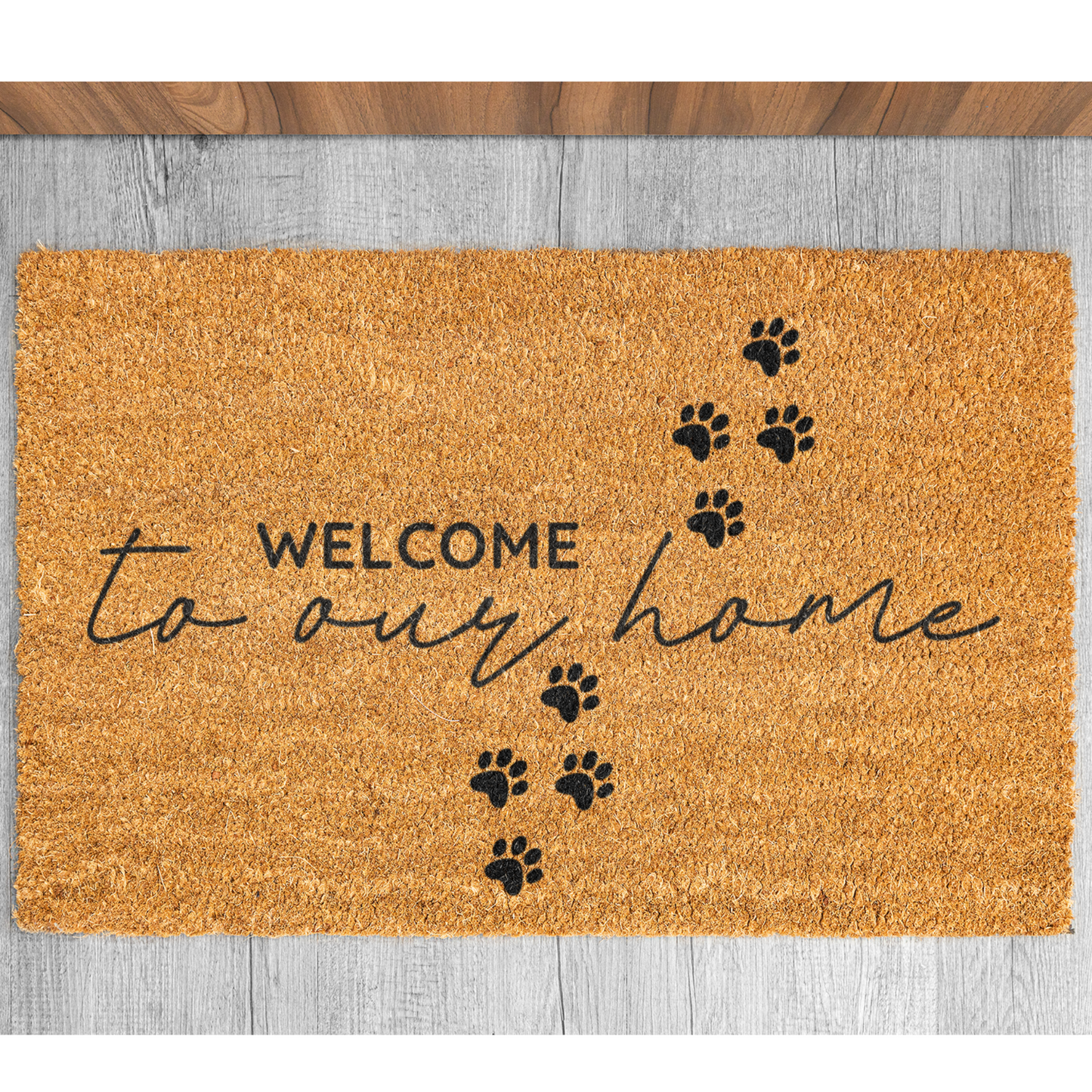 Welcome To Our Home Doormat, Dog Paws, Cute Dog door mat, For dog Owners