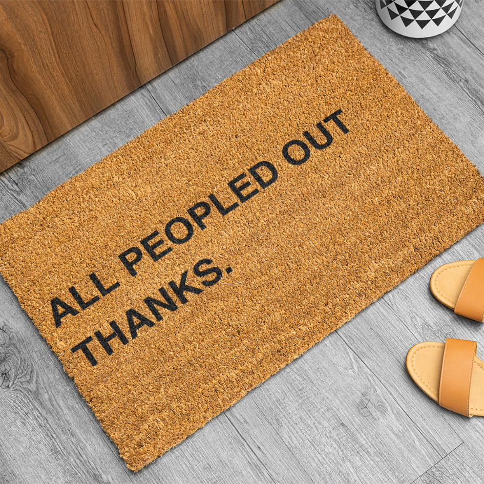 All Peopled Out Thanks Doormat