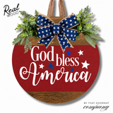 Fourth of July Front Door Decor, Fourth of July Wreath, God Bless America, Fourth of July Door Hanger, Fourth of July Door Wreath