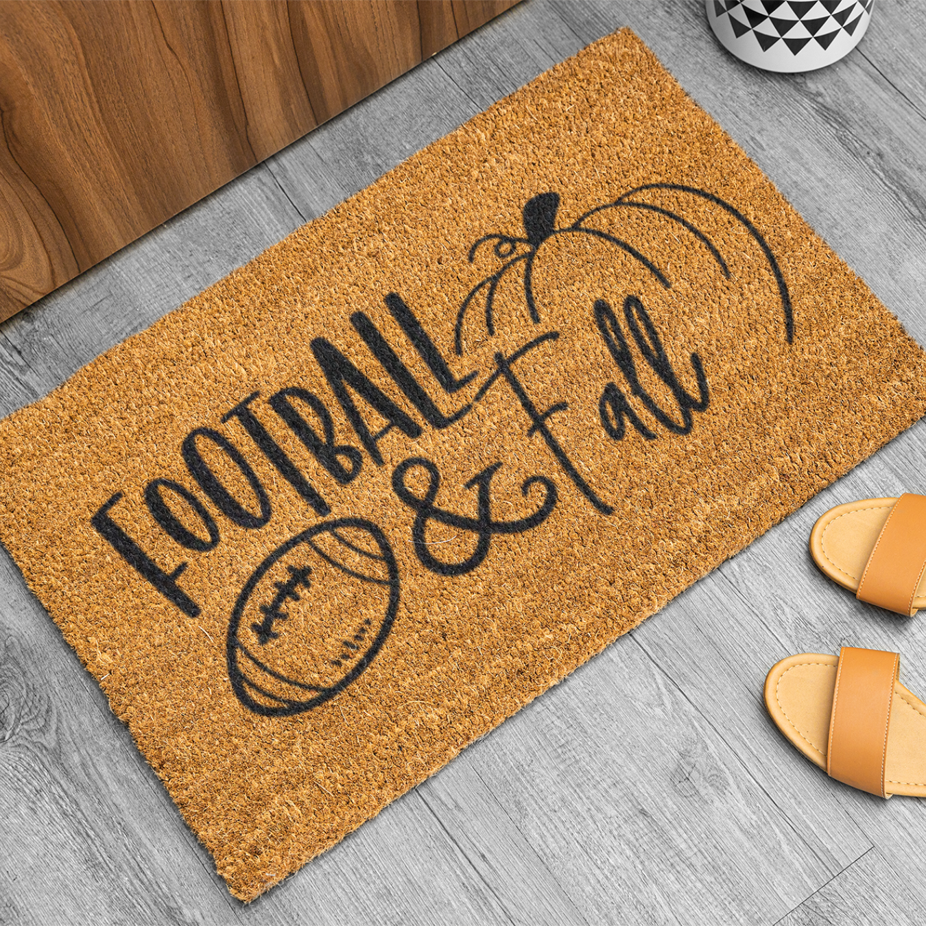 Football & Fall Doormat, Coir Doormat