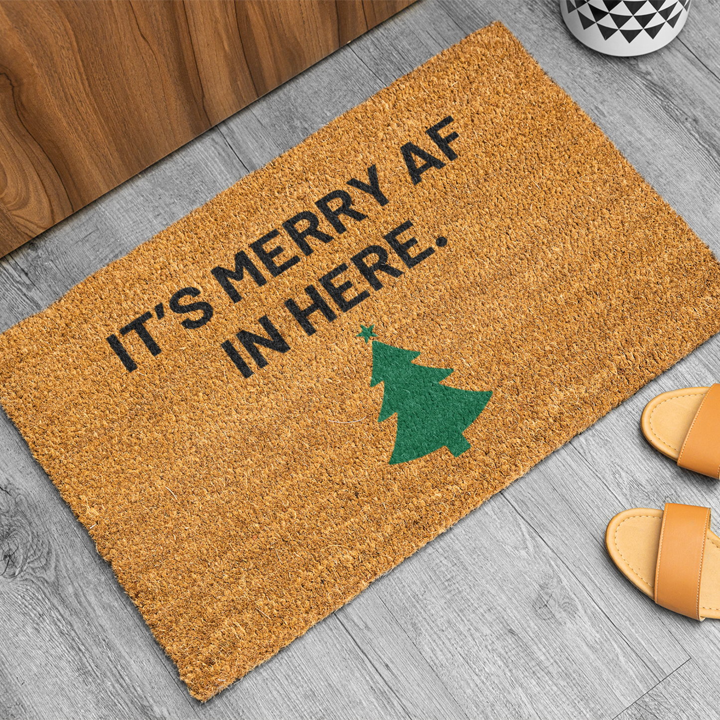 Christmas Doormat, Funny Doormat, It's Merry AF in here doormat