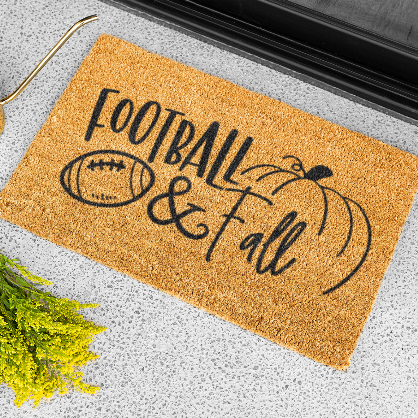 Football & Fall Doormat, Coir Doormat