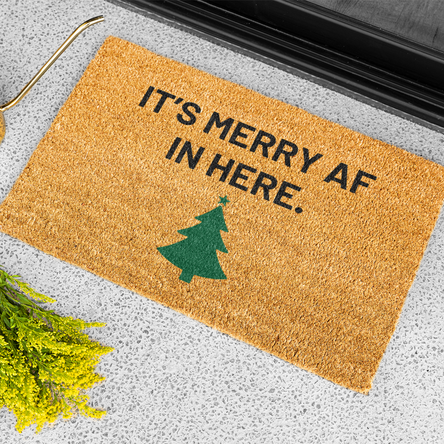 Christmas Doormat, Funny Doormat, It's Merry AF in here doormat