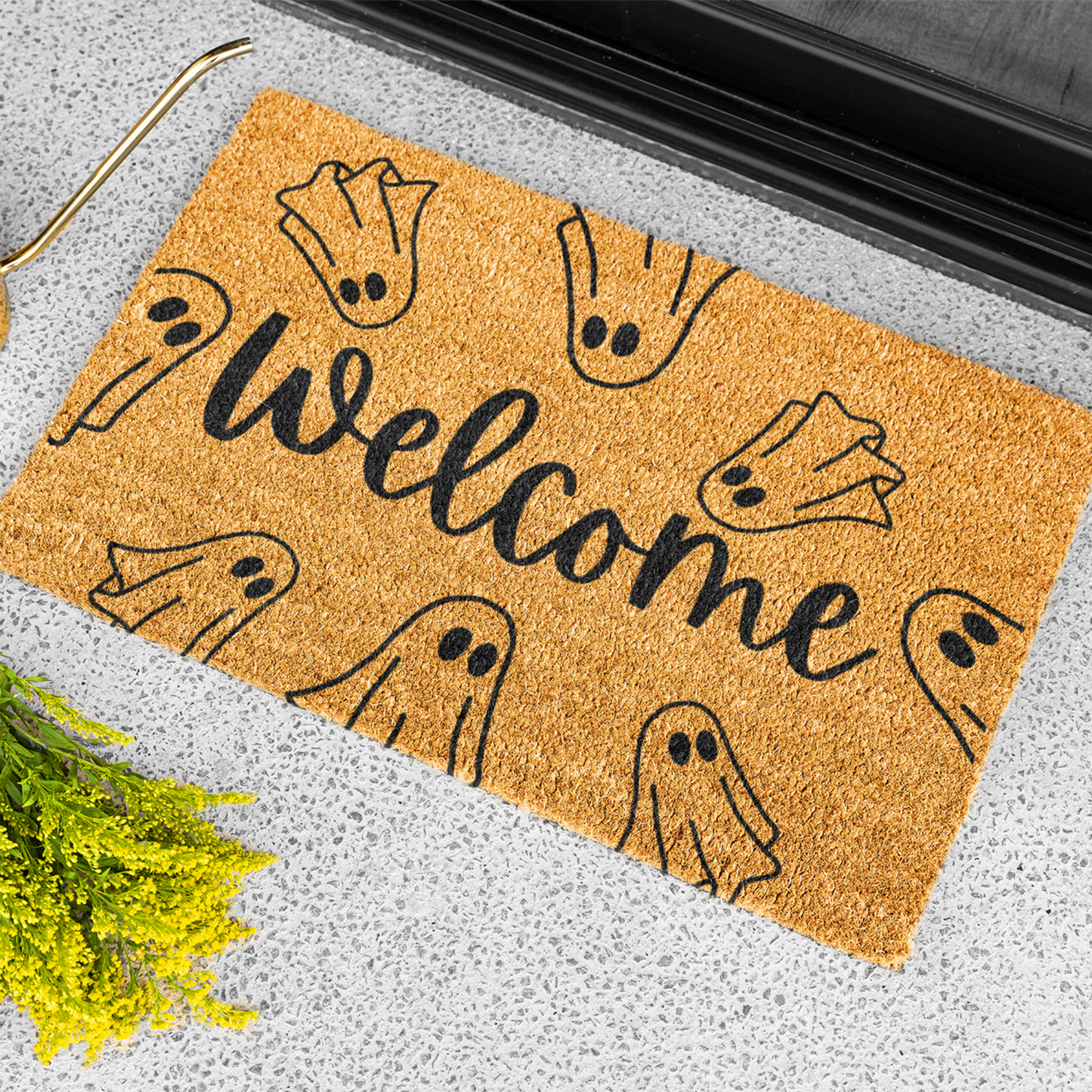 Halloween Doormat, Welcome Mat, Ghost Doormat