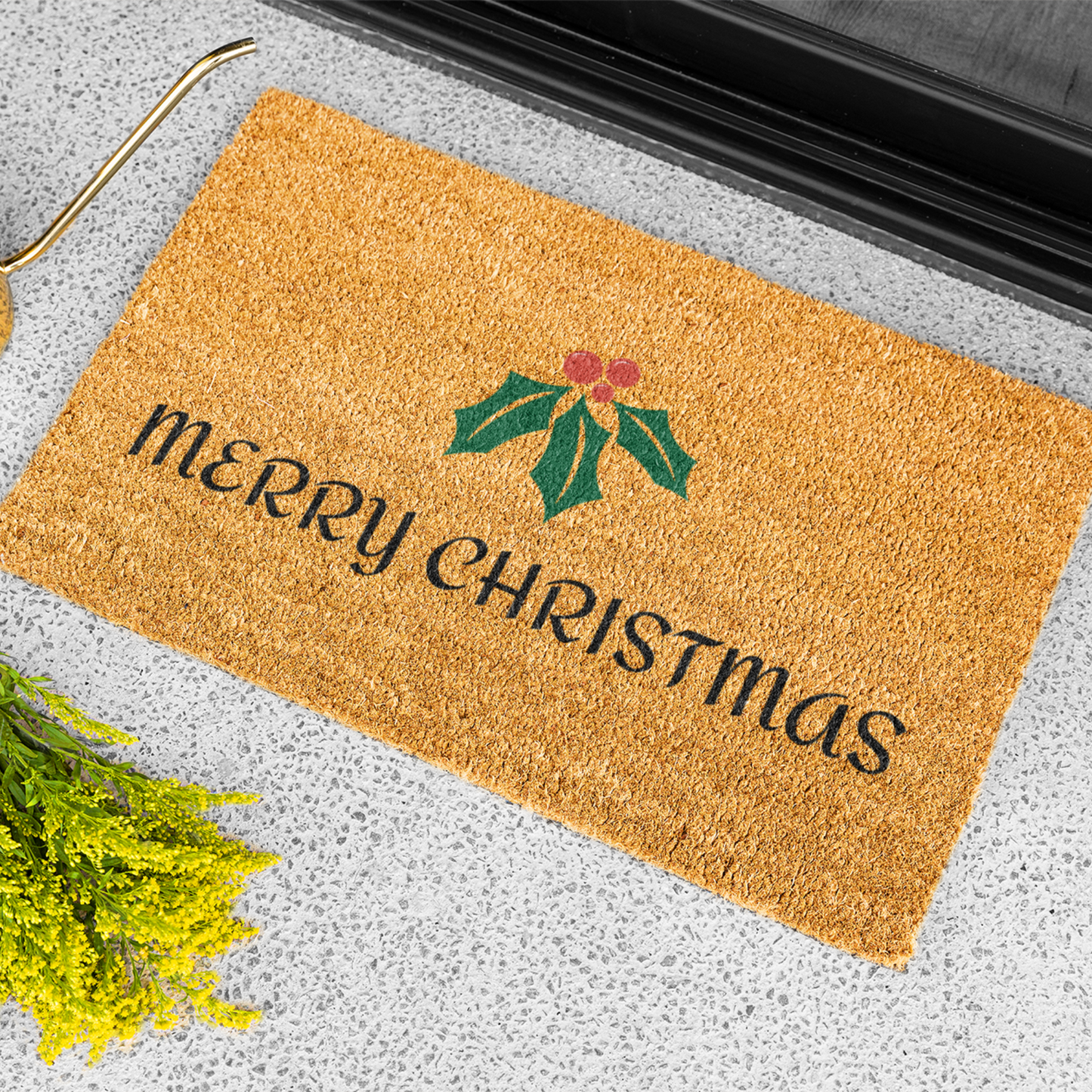 Christmas Doormat, Merry Christmas Doormat, Mistletoe Doormat