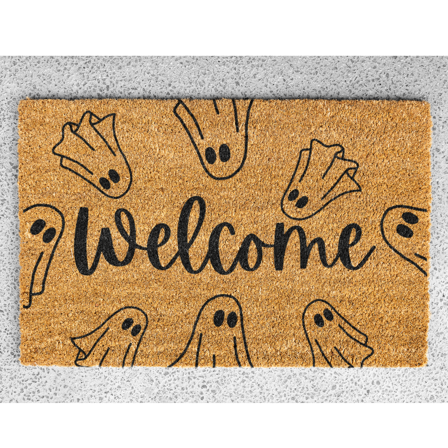 Halloween Doormat, Welcome Mat, Ghost Doormat