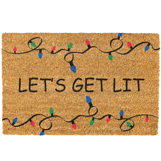 Christmas Doormat, Lets Get Lit Doormat, Funny Door mat, Funny Christmas Doormat