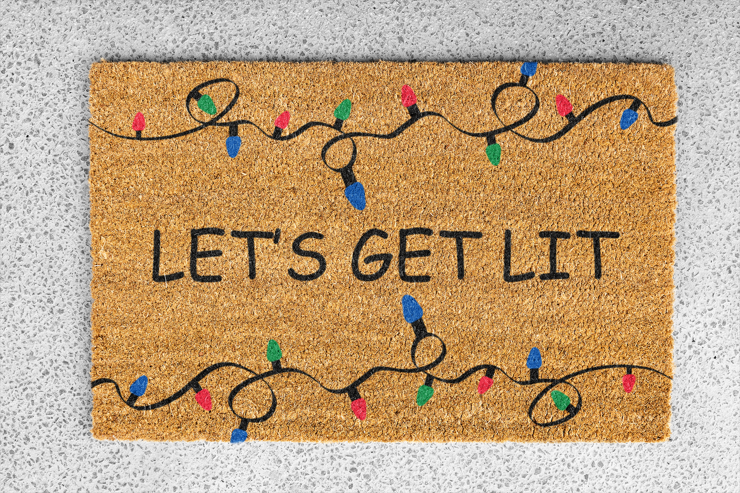 Christmas Doormat, Lets Get Lit Doormat, Funny Door mat, Funny Christmas Doormat