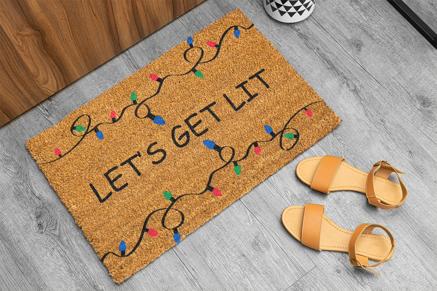 Christmas Doormat, Lets Get Lit Doormat, Funny Door mat, Funny Christmas Doormat