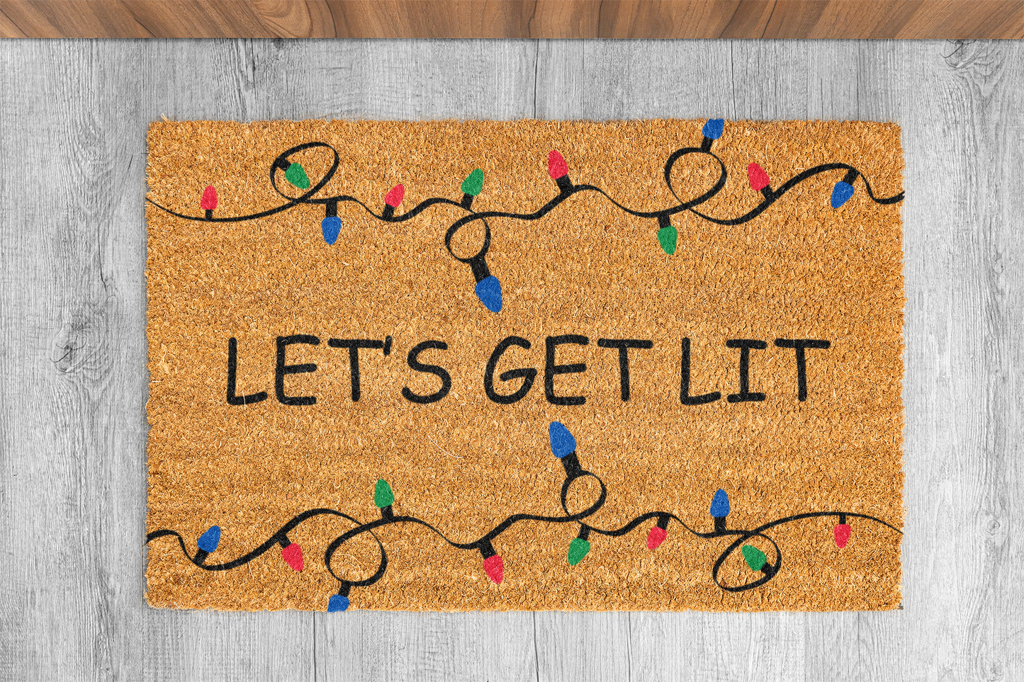 Christmas Doormat, Lets Get Lit Doormat, Funny Door mat, Funny Christmas Doormat